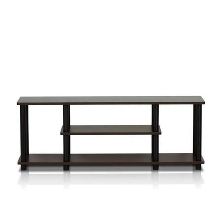 FURINNO Furinno Turn-N-Tube No Tools 3-Tier Entertainment TV Stands - 16.2 x 43.8 x 11.7 in. 12250R1DBR/BK